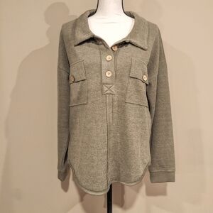 Olive green button shirt